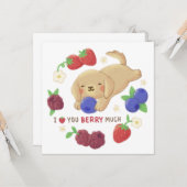 Ich Liebe, Sie Berry viel: Niedlicher Hund mit Ber Karte (Vorderseite/Rückseite Beispiel)