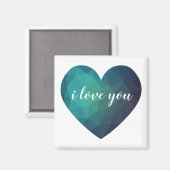 Ich Liebe Sie blaues Herzgeschenk Magnet (Vorderseite/Rückseite)