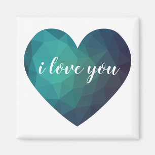 Ich Liebe Sie blaues Herzgeschenk Magnet