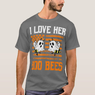 Ich liebe sie Boo Bees Paare Halloween Kostüm USA T-Shirt