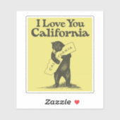Ich Liebe Sie California Bären umarmt Staat Aufkleber (Blatt)