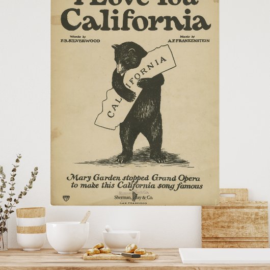 Ich Liebe Sie California Poster (Küche)