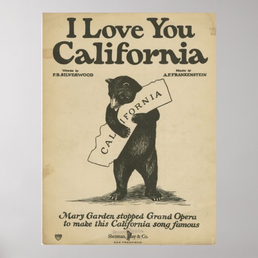 Ich Liebe Sie California Poster (Vorne)