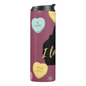 Ich Liebe Sie Candy Hearts Couple Thermosbecher (Nach links gedreht)