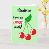 Ich Liebe, Sie CHERRY viel, personalisiert, Kirsch Karte (Gelbe Blume)