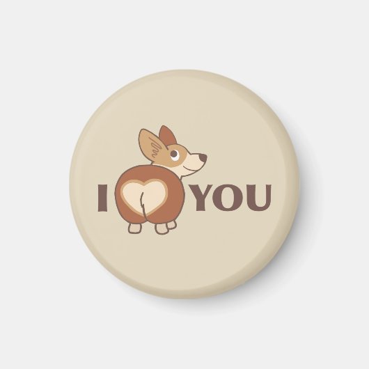 Ich Liebe Sie Corgi Magnet (Vorne)