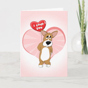 Ich Liebe Sie Corgi Valentinstag Card Feiertagskarte