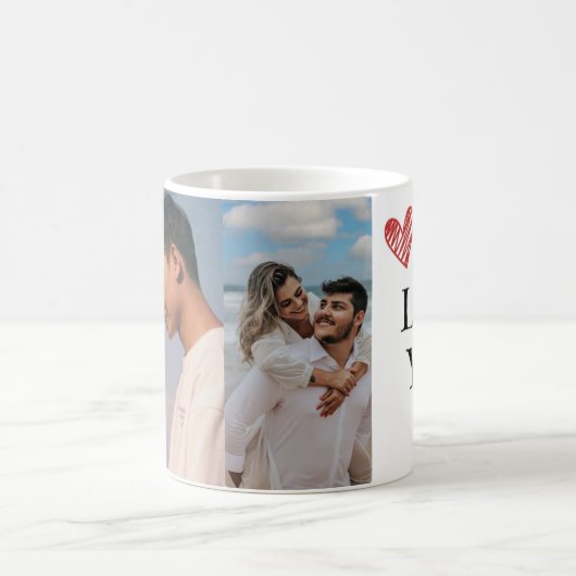 Ich Liebe Sie - Custom 2-Foto Tasse für Kaffeelieb (Mittel)