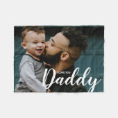 Ich Liebe Sie Daddy Custom Foto Fleecedecke (Vorderseite (Horizontal))