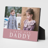 Ich Liebe Sie Daddy Modern Pink 2 FotoCollage Fotoplatte (Seite)