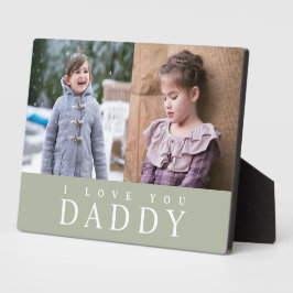 Ich Liebe Sie Daddy Modern Sage Green 2 Foto Colla Fotoplatte