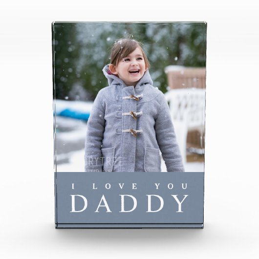 Ich Liebe Sie Daddy / Moderne, dumme blaue Kinder Fotoblock (Vorderseite)