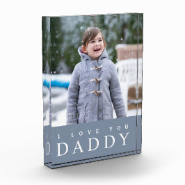 Ich Liebe Sie Daddy / Moderne, dumme blaue Kinder Fotoblock