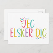 Ich Liebe Sie Dänisch Jeg elkser graben- Regenboge Postkarte (Vorne/Hinten)
