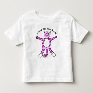 "Ich Liebe Sie dieser viel" Pinky Katzen-T - Shirt