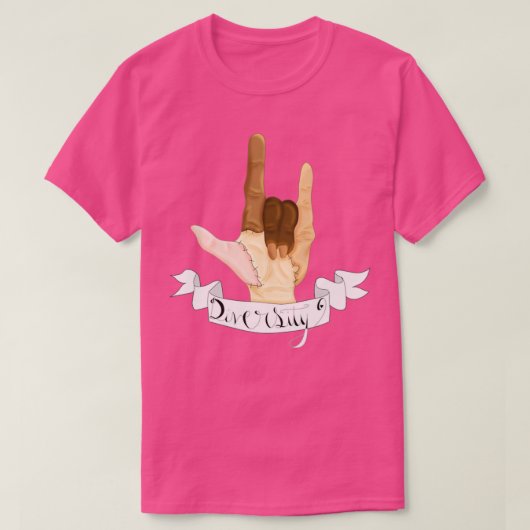 Ich Liebe Sie Diversity American Sign Language T-Shirt (Design vorne)