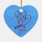Ich Liebe Sie Doppelherzen Ornament (Vorne)