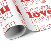 Ich Liebe, Sie dreifach rote Typografie Valentin G Geschenkpapier (Rolleneckpunkt)