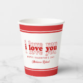 Ich Liebe, Sie dreifach rote Typografie Valentin G Pappbecher (Vorderseite)