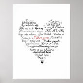 Ich Liebe Sie drucken oder poster in 26 Sprachen (Vorne)