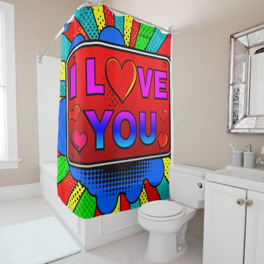 Ich Liebe Sie Duschvorhang (Beispiel)