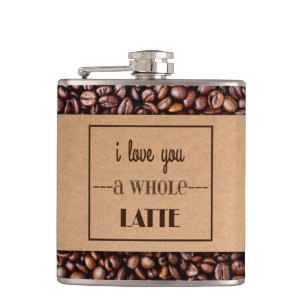 "Ich Liebe Sie ein ganzes Latte" Kaffee-Hülse u. Flachmann