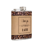 "Ich Liebe Sie ein ganzes Latte" Kaffee-Hülse u. Flachmann (Rechts)