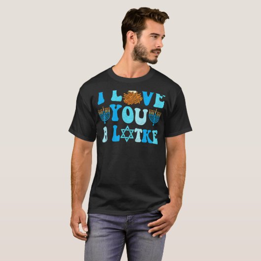 Ich Liebe Sie ein Latke jüdischen Pub Hanukka Chan T-Shirt (Vorne ganz)