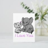 Ich Liebe Sie - Elefantenkarte Postkarte (Stehend Vorderseite)