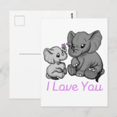 Ich Liebe Sie - Elefantenkarte Postkarte (Vorne/Hinten)