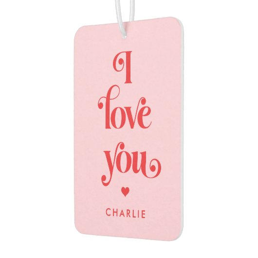 Ich Liebe Sie elegante Retro rosa rosa Valentinsta Autolufterfrischer (Links)