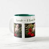 Ich Liebe Sie entrinstet Rose Personalisiert Zweifarbige Tasse (Vorderseite Links)