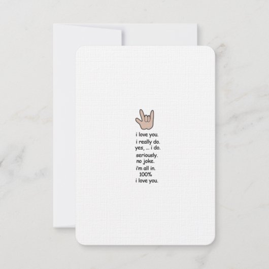 Ich Liebe Sie ..ernsthaft .. Karte (Vorderseite)