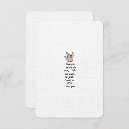 Ich Liebe Sie ..ernsthaft .. Karte (Vorne/Hinten)