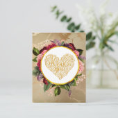 Ich Liebe Sie Extravagant Golden Verziert Herzens Postkarte (Stehend Vorderseite)
