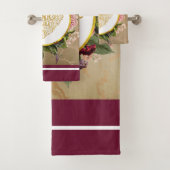 Ich Liebe Sie Extravagantes Goldenes Herz mit Blum Badhandtuch Set (Insitu)