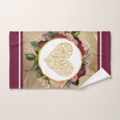 Ich Liebe Sie Extravagantes Goldenes Herz mit Blum Badhandtuch Set (Handtuch)