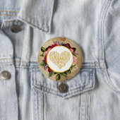 Ich Liebe Sie Extravagantes Goldenes Herz mit Blum Button (Beispiel)