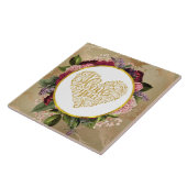 Ich Liebe Sie Extravagantes Goldenes Herz mit Blum Fliese (Seite)