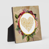 Ich Liebe Sie Extravagantes Goldenes Herz mit Blum Fotoplatte (Vorderseite)