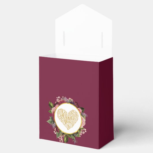 Ich Liebe Sie Extravagantes Goldenes Herz mit Blum Geschenkschachtel (Geöffnet)