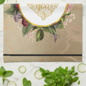 Ich Liebe Sie Extravagantes Goldenes Herz mit Blum Geschirrtuch (Gefaltet)