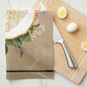 Ich Liebe Sie Extravagantes Goldenes Herz mit Blum Geschirrtuch (Viertel Falte)