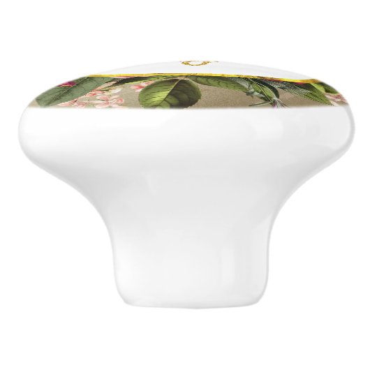 Ich Liebe Sie Extravagantes Goldenes Herz mit Blum Keramikknauf (Seitenansicht)