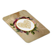 Ich Liebe Sie Extravagantes Goldenes Herz mit Blum Magnet (Rechte Seite)