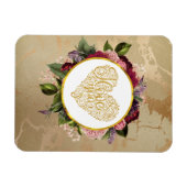 Ich Liebe Sie Extravagantes Goldenes Herz mit Blum Magnet (Horizontal)