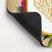 Ich Liebe Sie Extravagantes Goldenes Herz mit Blum Mousepad (Ecke)