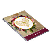 Ich Liebe Sie Extravagantes Goldenes Herz mit Blum Notizblock (Rechte Seite)