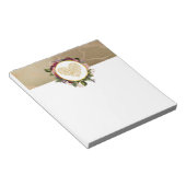 Ich Liebe Sie Extravagantes Goldenes Herz mit Blum Notizblock (angewinkelt)