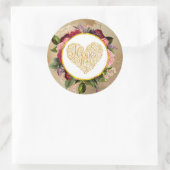 Ich Liebe Sie Extravagantes Goldenes Herz mit Blum Runder Aufkleber (Tasche)